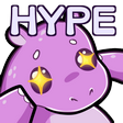 HYPE! A purple hippo with sparkling eyes
